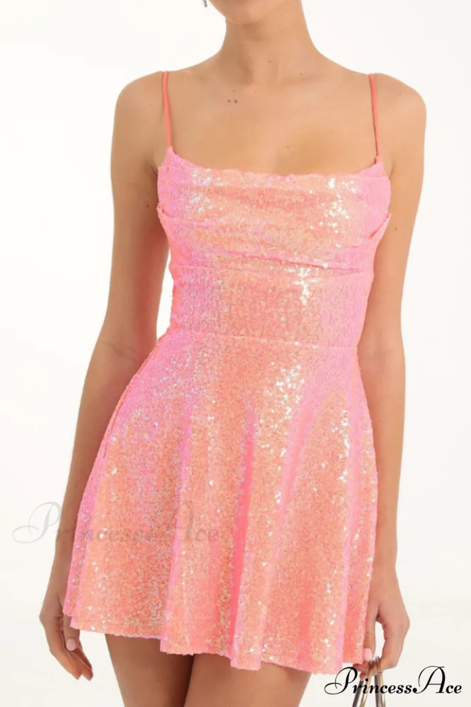 Jewel Sequin Stylish Cowl Neck Dress - Image 5