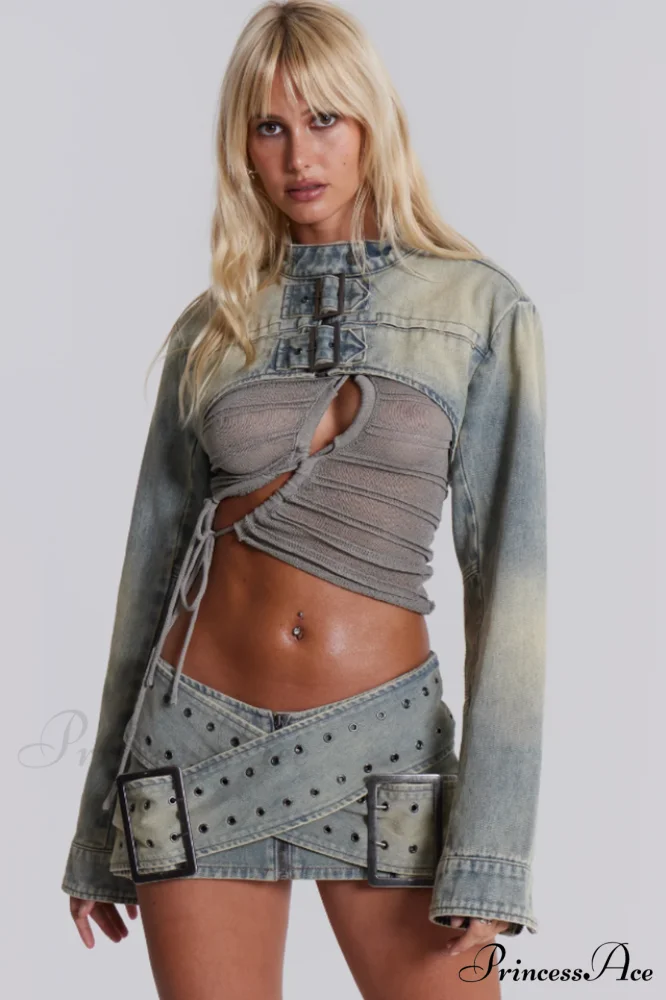 Denim Assassin Stylish Micro Mini Skirt - Image 4