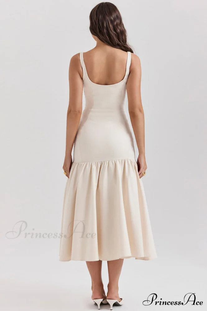 Amore Dropped Stylish Waist Midi Dress - Image 4