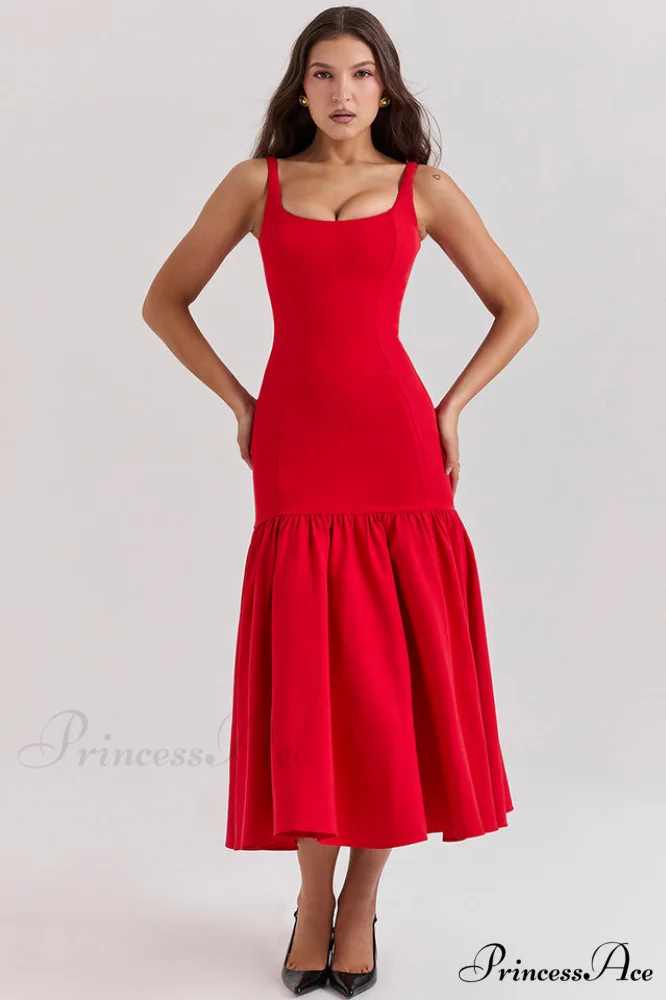 Amore Dropped Stylish Waist Midi Dress - Image 6