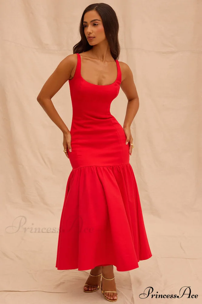 Amore Dropped Stylish Waist Midi Dress - Image 7