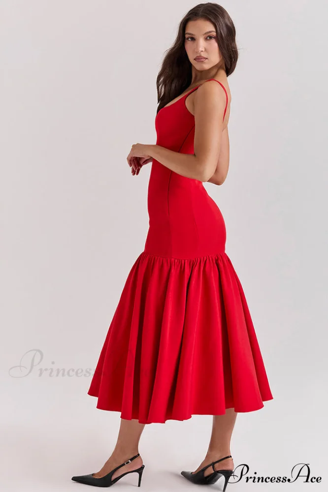 Amore Dropped Stylish Waist Midi Dress - Image 9
