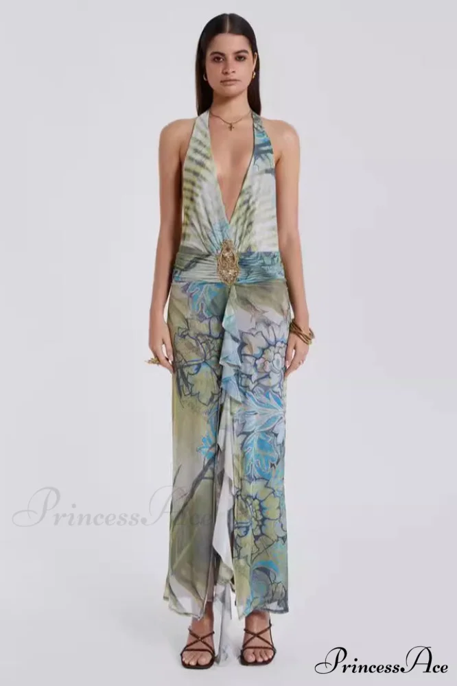 Cindy Plunge Stylish Maxi Dress - Image 6