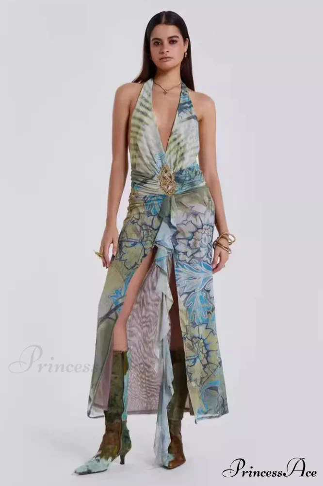 Cindy Plunge Stylish Maxi Dress - Image 7