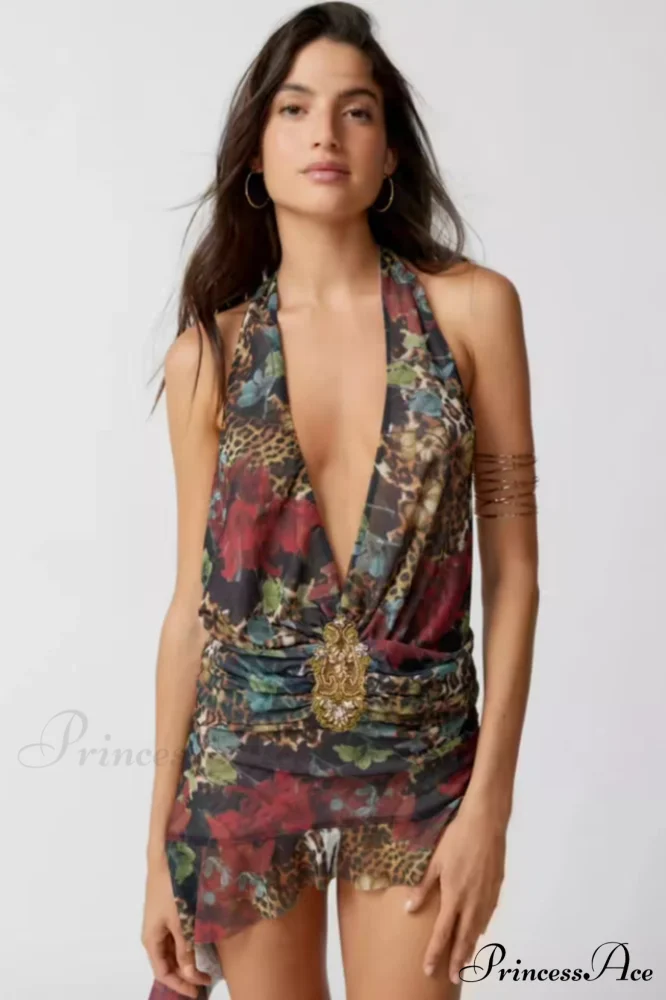 Cindy Plunge Stylish Mini Dress - Image 3