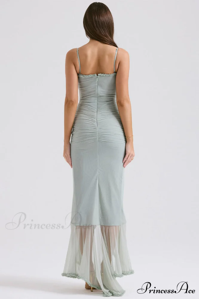 Gabriella Light Stylish Peach Ruffle Dress - Image 9
