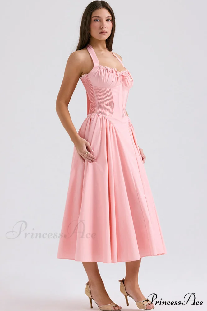 Adabella Cotton Stylish Halter Midi Sundress - Image 14