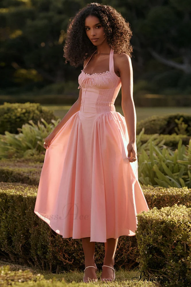 Adabella Cotton Stylish Halter Midi Sundress - Image 15