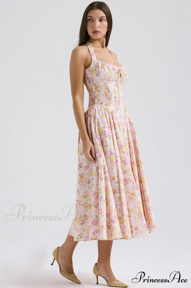 Adabella Cotton Stylish Halter Midi Sundress - Image 20