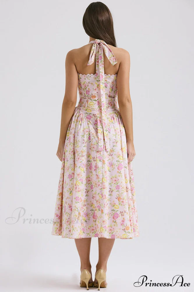 Adabella Cotton Stylish Halter Midi Sundress - Image 21