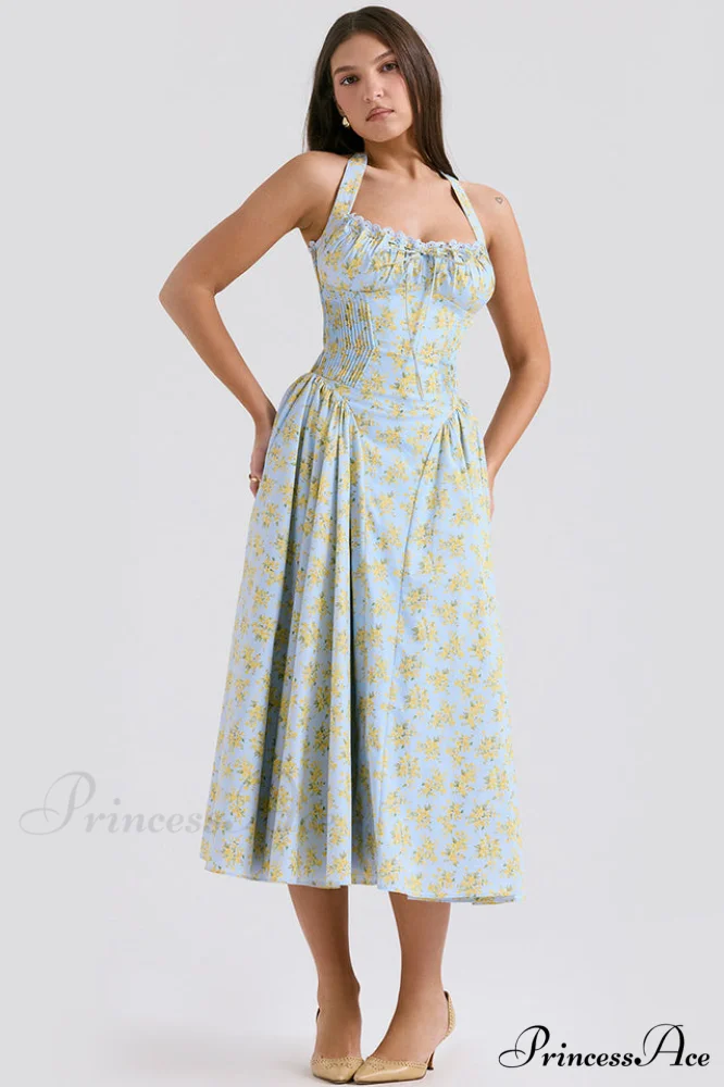Adabella Cotton Stylish Halter Midi Sundress - Image 26
