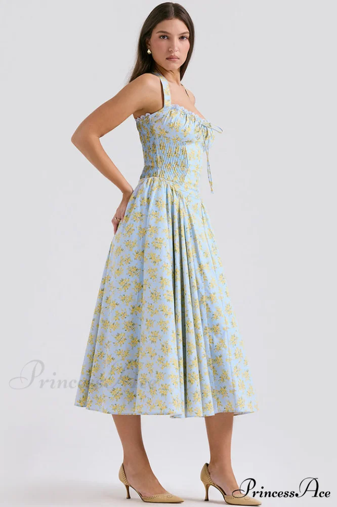 Adabella Cotton Stylish Halter Midi Sundress - Image 27