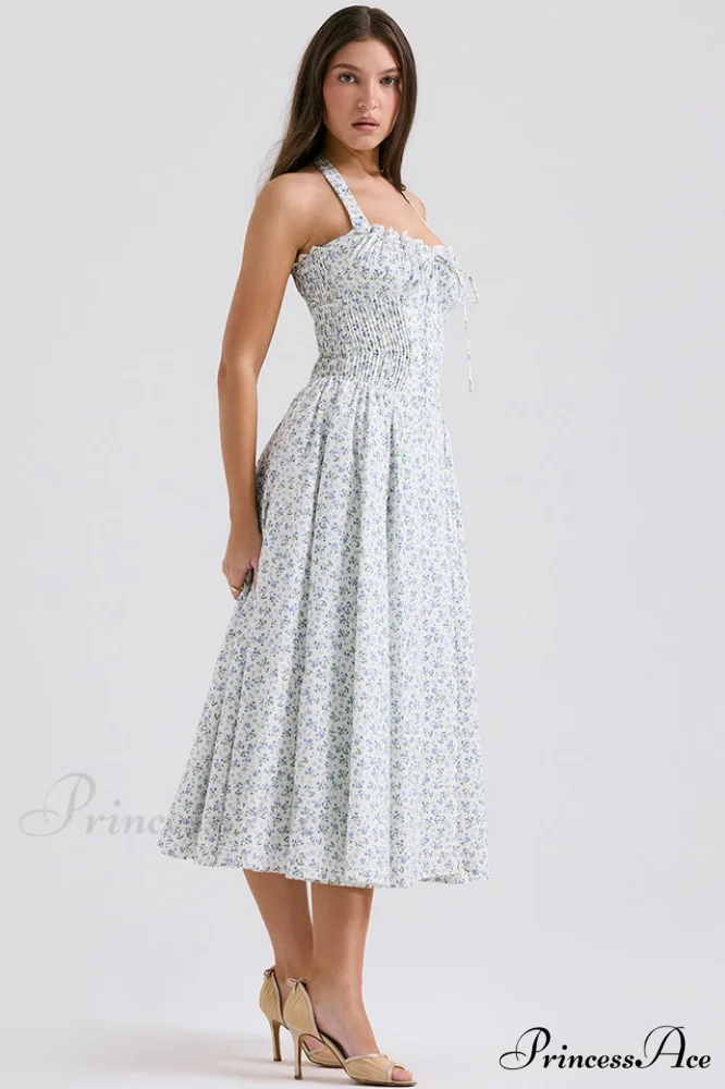 Adabella Cotton Stylish Halter Midi Sundress - Image 31