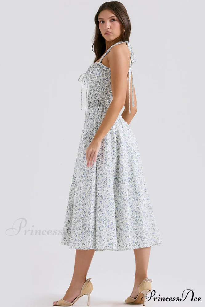 Adabella Cotton Stylish Halter Midi Sundress - Image 32
