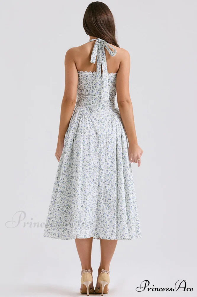 Adabella Cotton Stylish Halter Midi Sundress - Image 33
