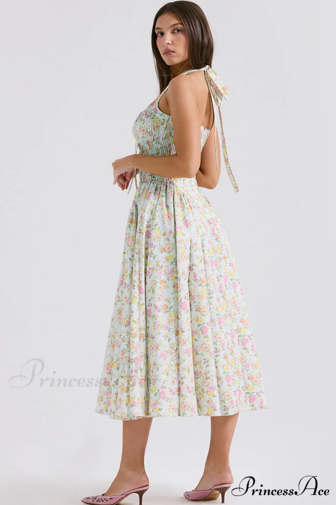 Adabella Cotton Stylish Halter Midi Sundress - Image 4