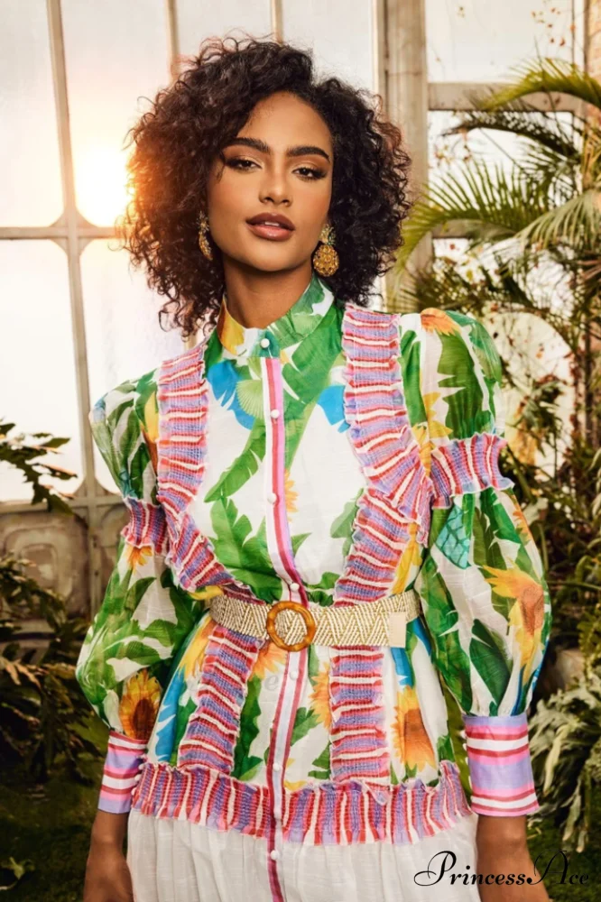 Alina Floral Lantern Charming Sleeve Maxi Dress - Image 4