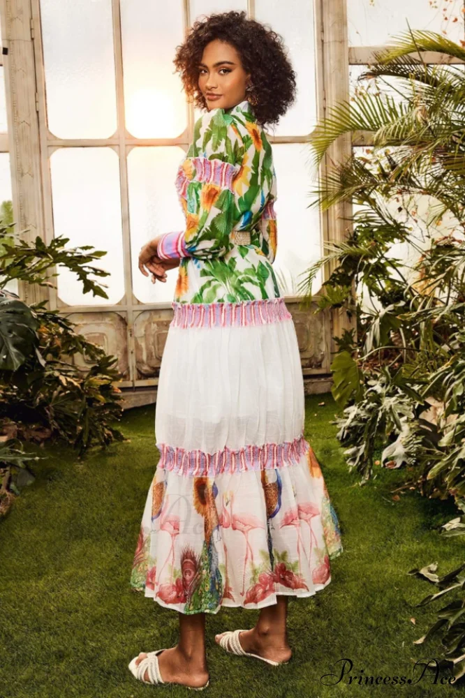 Alina Floral Lantern Charming Sleeve Maxi Dress - Image 6