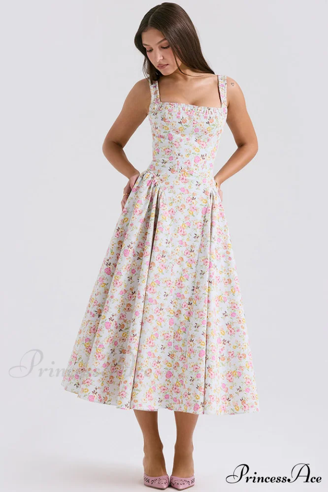 Dorothy White Stylish Rosebud Print Sundress - Image 2