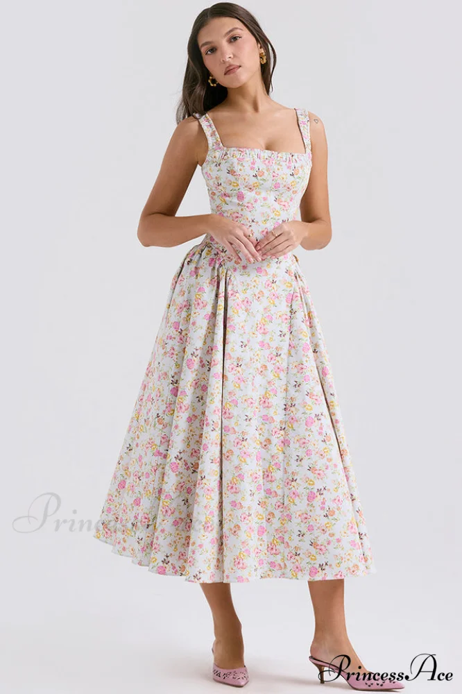 Dorothy White Stylish Rosebud Print Sundress - Image 3