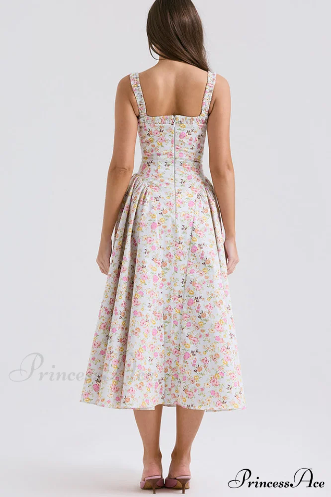 Dorothy White Stylish Rosebud Print Sundress - Image 6