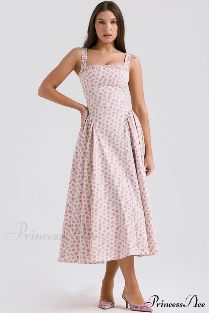 Dorothy White Stylish Rosebud Print Sundress - Image 7