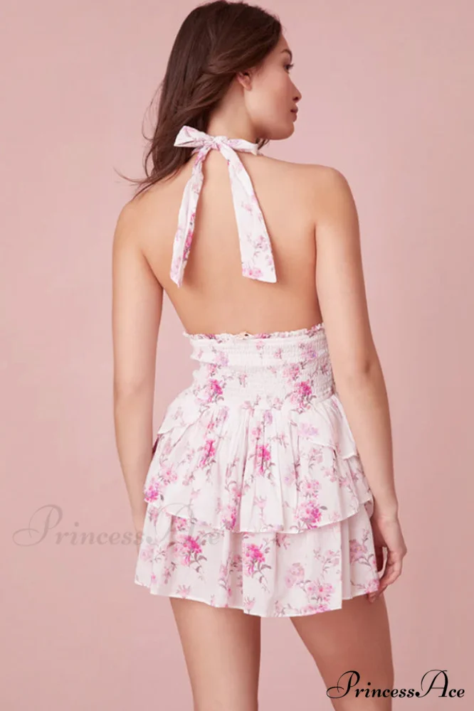 Deanna Floral Stylish Halter Dress - Image 4