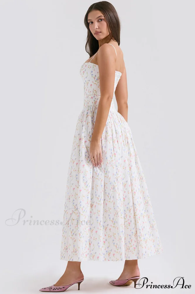 Isabella White Stylish Cotton Sundress - Image 11