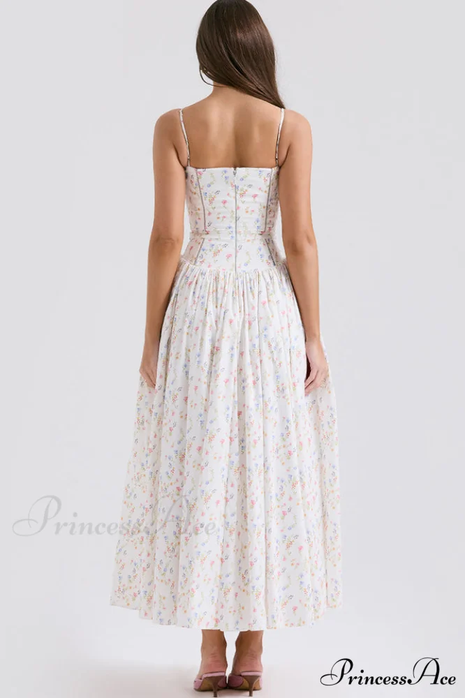 Isabella White Stylish Cotton Sundress - Image 12