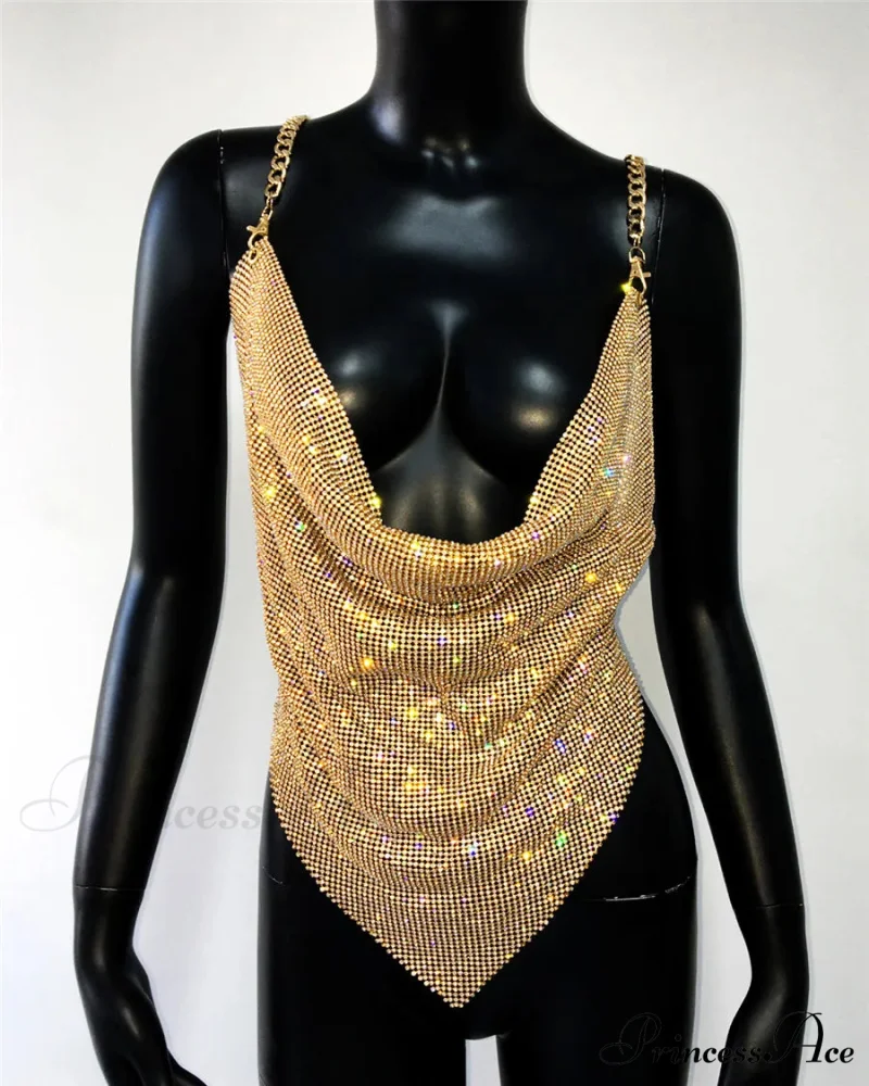 Rhinestone Grid Fishnet Party Dress - Image 5