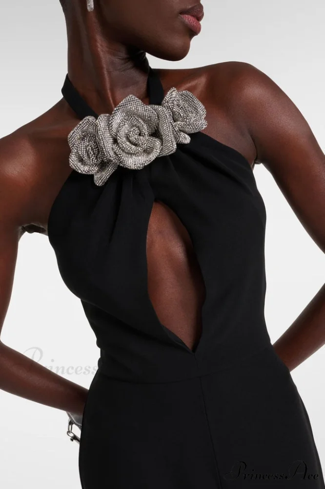 Afaf Halter Flower Charming Detail Maxi Dress - Image 10