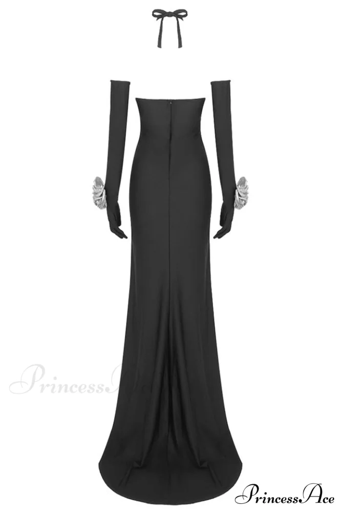 Afaf Halter Flower Charming Detail Maxi Dress - Image 13