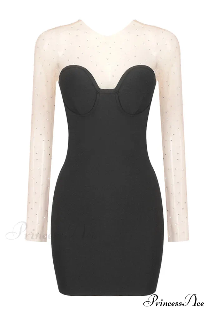 Aarohi Crystal Stylish Mesh Mini Dress - Image 14