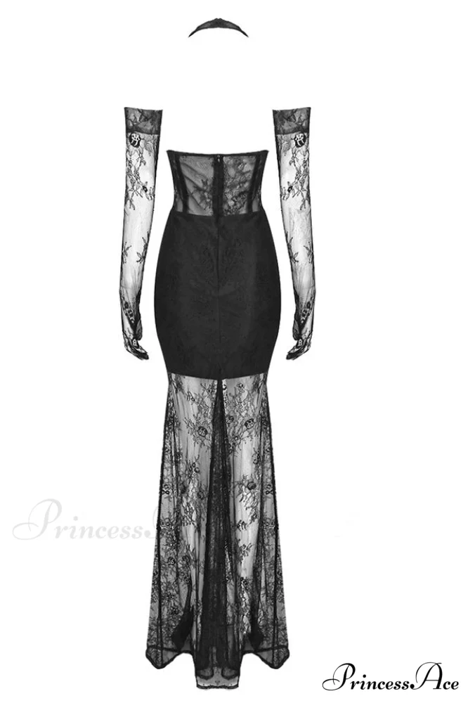 Elsa Halterneck Stylish See-through Maxi Dress - Image 17