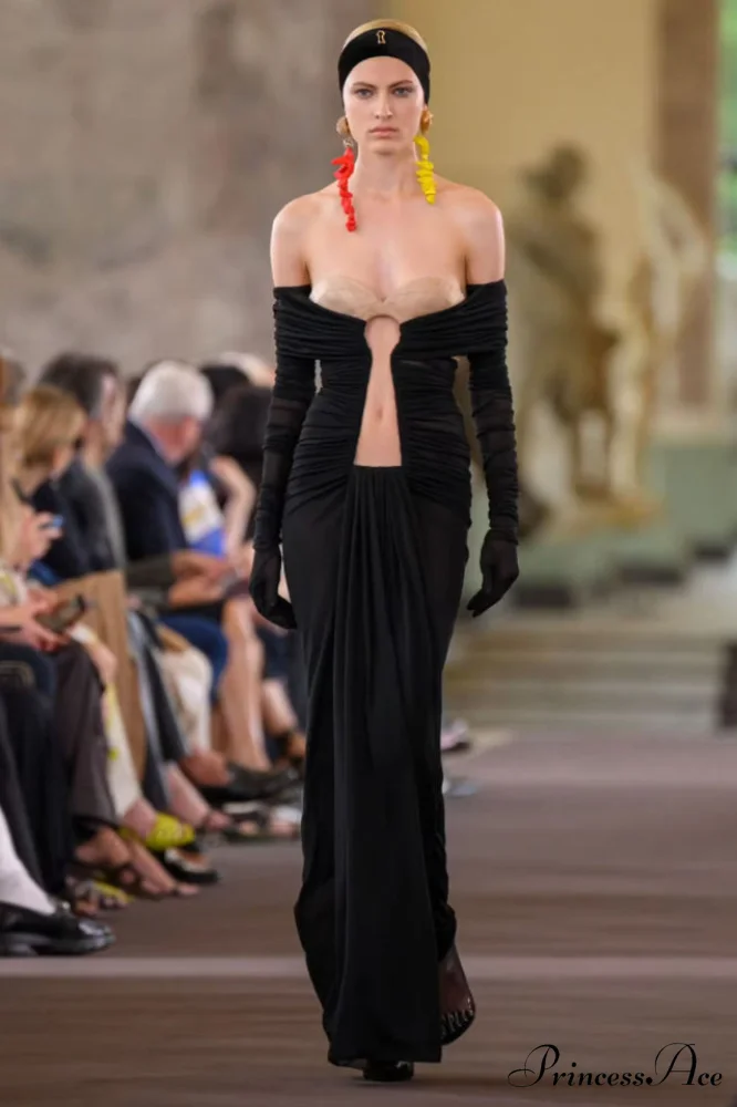 Afanen Bustier Stylish Ruched Mesh Dress - Image 12