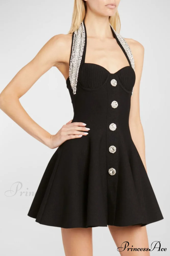 Enya Knit Stylish Backless Mini Dress - Image 10
