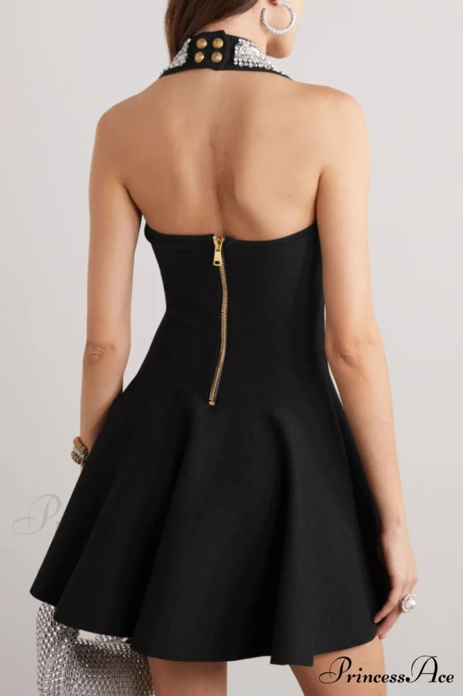 Enya Knit Stylish Backless Mini Dress - Image 12