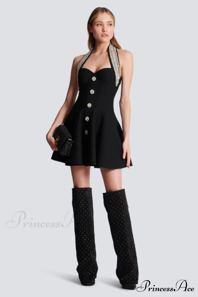 Enya Knit Stylish Backless Mini Dress - Image 6
