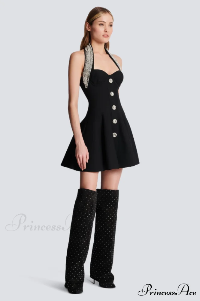Enya Knit Stylish Backless Mini Dress - Image 7