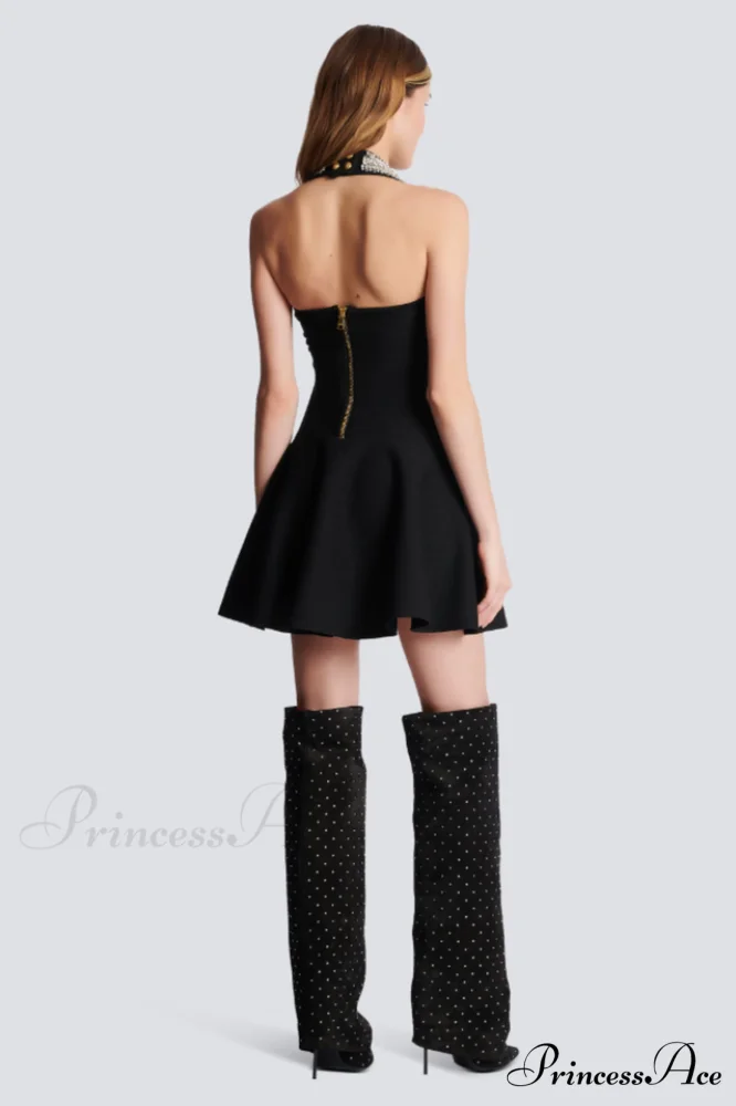 Enya Knit Stylish Backless Mini Dress - Image 8