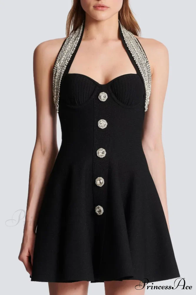 Enya Knit Stylish Backless Mini Dress - Image 9