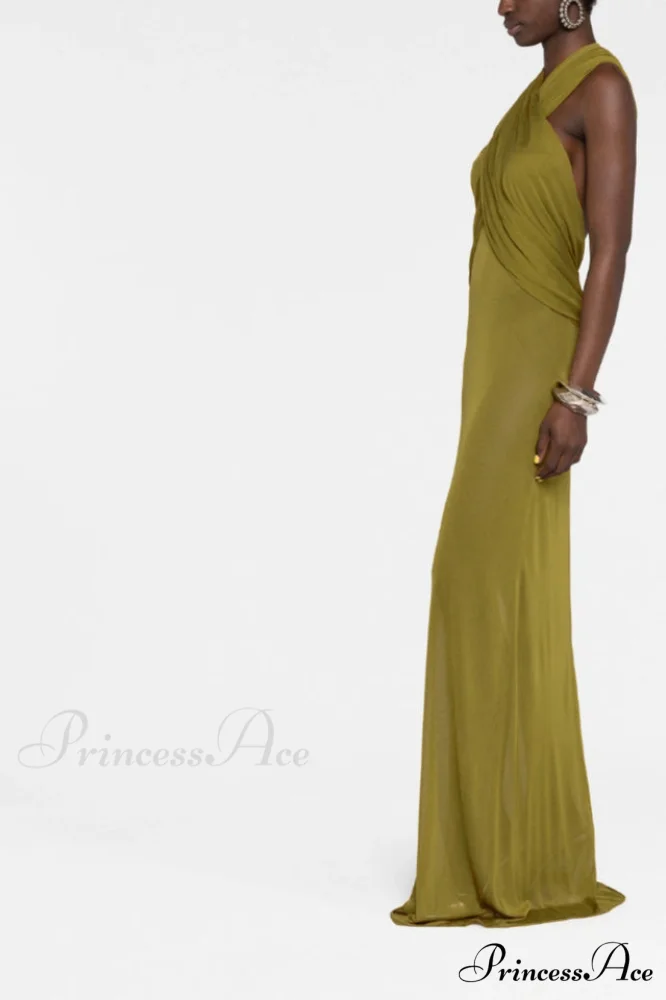 Carleigh Ruche Maxi Charming Dress With Headscarf - Image 11