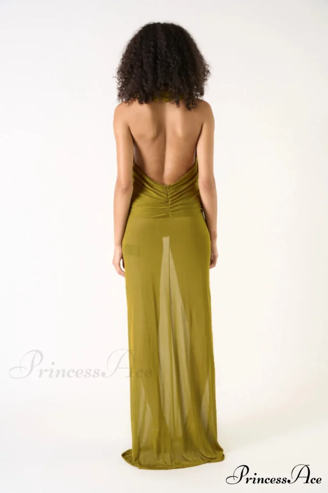 Carleigh Ruche Maxi Charming Dress With Headscarf - Image 13