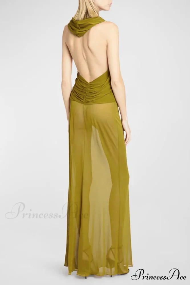 Carleigh Ruche Maxi Charming Dress With Headscarf - Image 16