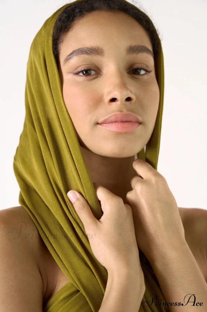 Carleigh Ruche Maxi Charming Dress With Headscarf - Image 21