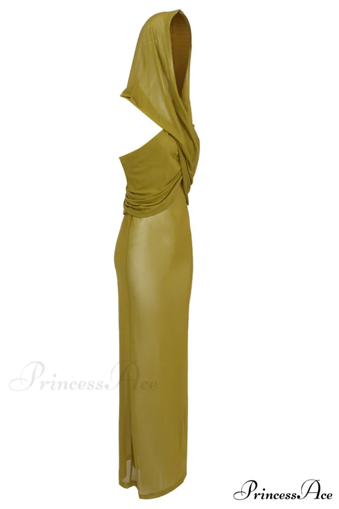 Carleigh Ruche Maxi Charming Dress With Headscarf - Image 24
