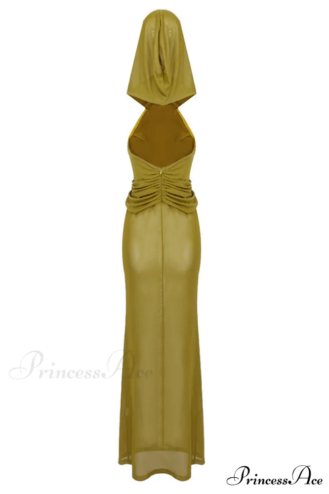 Carleigh Ruche Maxi Charming Dress With Headscarf - Image 25