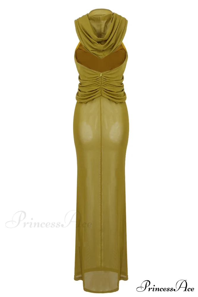 Carleigh Ruche Maxi Charming Dress With Headscarf - Image 28