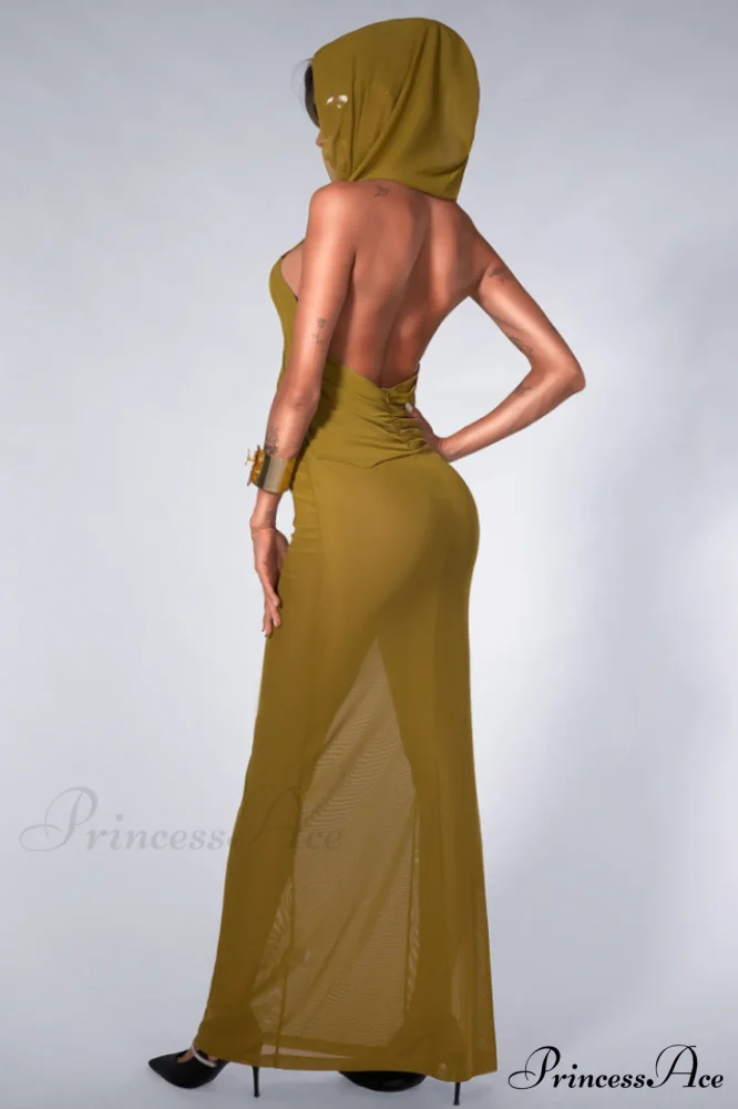 Carleigh Ruche Maxi Charming Dress With Headscarf - Image 4