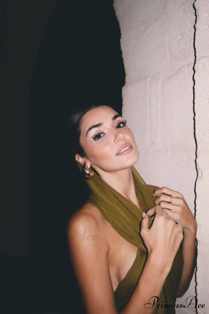 Carleigh Ruche Maxi Charming Dress With Headscarf - Image 7